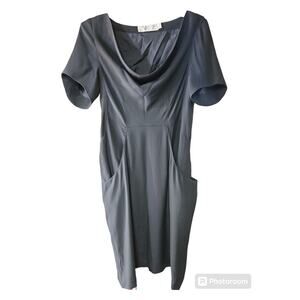Shipley & Halmos | Black, 100% Silk, Cowl Neck Dress | Size 6